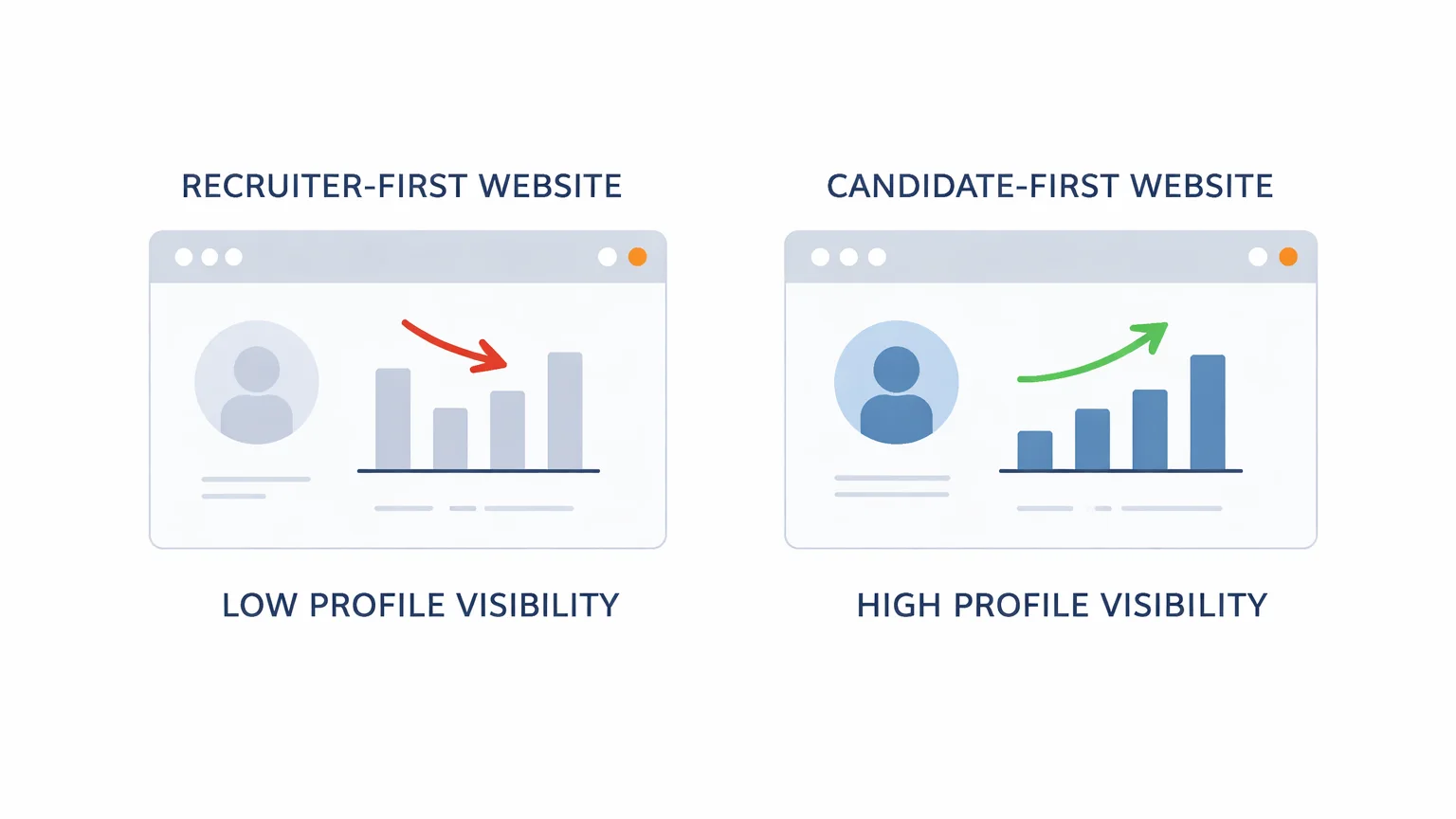 Illustration de progression de visibilité de profil