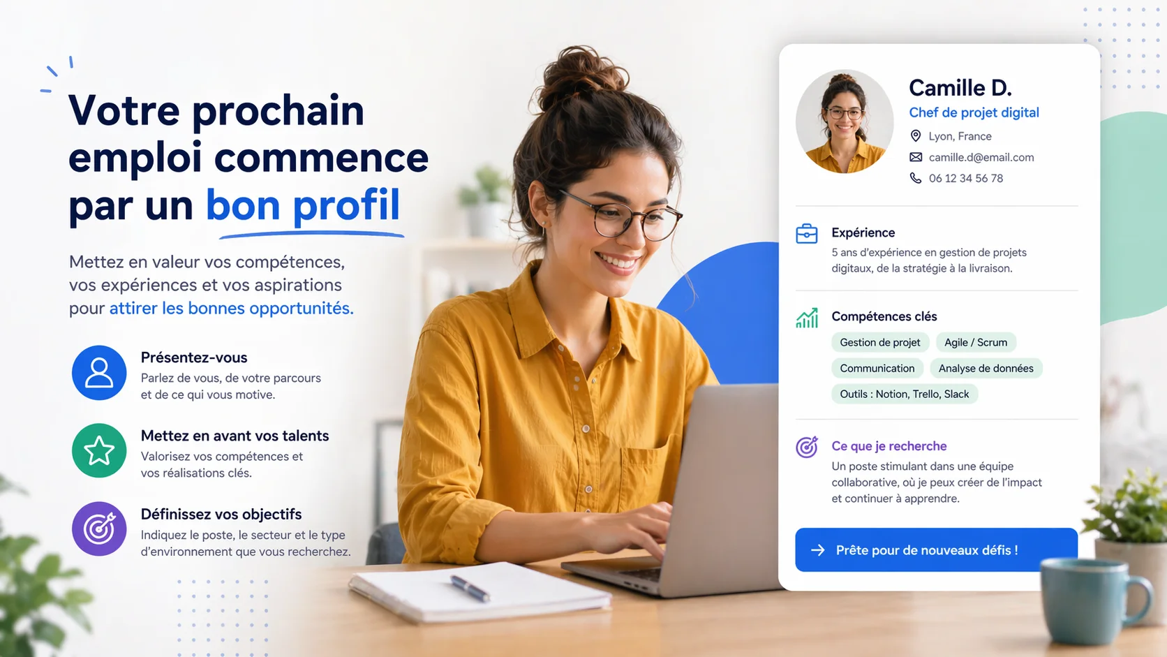Profil candidat mis en valeur sur Akronera